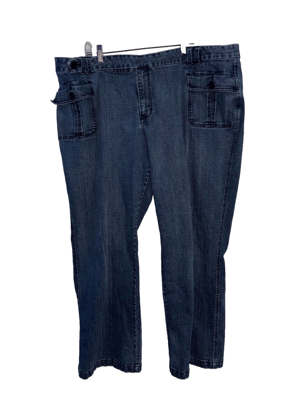 Vintage Venezia Jeans Womens 26 Average Plus Size Blue Cargo Utility Denim Pants